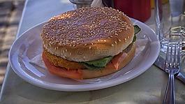 漢堡包,食品,面包