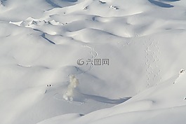 雪,高峰,山