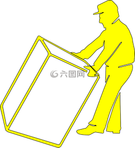 盒,黃色,男子