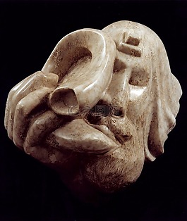 男子,臉,號(hào)角