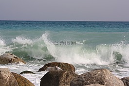 海,石,海滩