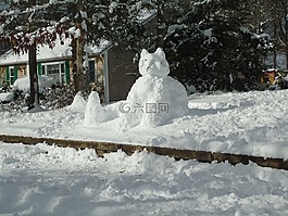 雪人,基蒂,貓