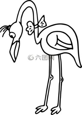 鳥,弓,火烈鳥
