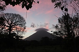 火山,景观,山