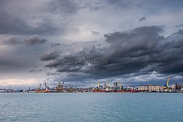 水,全景,海