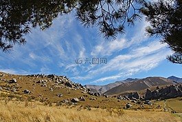 藍(lán)色的天空,山,阿爾卑斯山