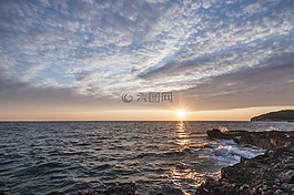 日落,太陽(yáng),abendstimmung