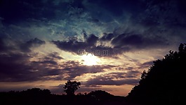 夜晚的天空,日落,發(fā)光