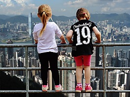香港,查看,女孩