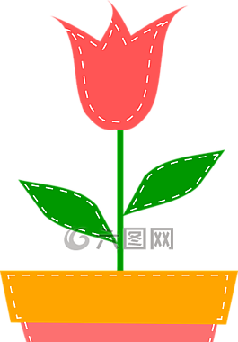 郁金香,綠色,葉