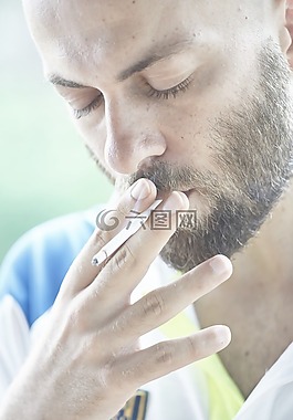 男性,香煙,煙