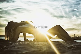 日出,日落,天空
