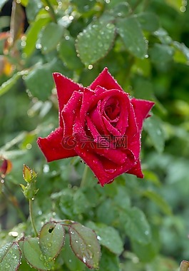 玫瑰,紅色,花卉