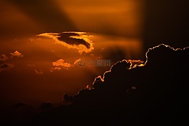 日落,黃昏,天空