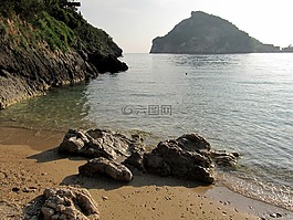 海,科孚島,沙