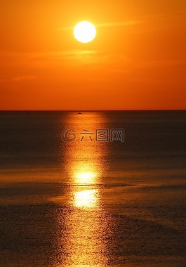 太陽,躺在,海