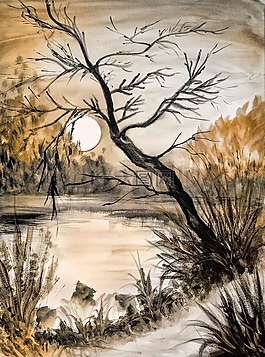 水彩画,性质,树