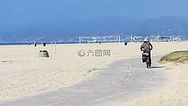 海灘,自行車,縣