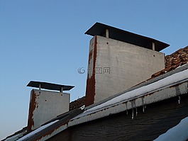 壁爐,屋頂,煙囪