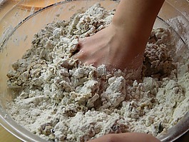 烤,面團,揉