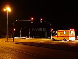 紅綠燈,紅色,救護車
