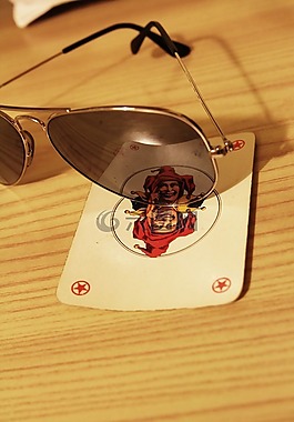 太阳镜,纸牌,通配符