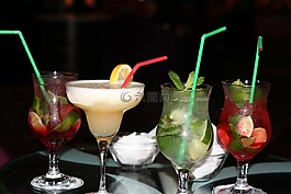 雞尾酒,玻璃,稻草