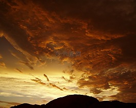晚上,云,日落