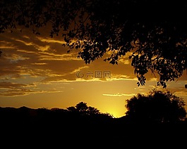 日落,abendstimmung,云