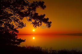 日落,黎明,木材