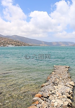 希臘,水,藍色