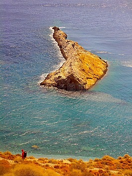 folegandros的,島,海