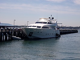 游艇,白,海港