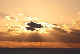 日落,云,景觀