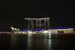 新加坡,城市,夜