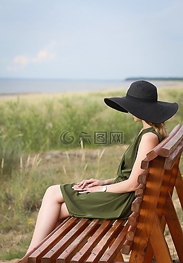 夏天,女子,帽子