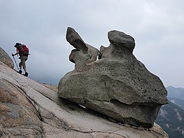 攀爬,bukhansan 山,岩