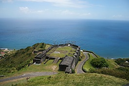硫磺山 fortres,英國堡,圣基茨和 navis