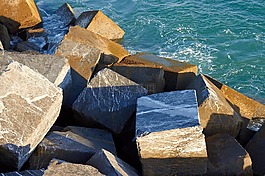 海,壩,石頭