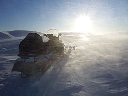 暴風雪,山,風