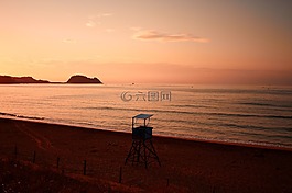 海滩,救生员,大西洋