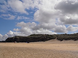 海灘,海岸線,沙