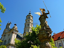 neresheim 修道院,迈克尔的喷泉,neresheim