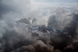 山,天空,天使