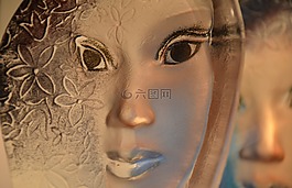 臉,面具,玻璃