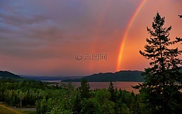 紅色,雷暴,彩虹