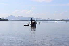 海洋,藍色,小船