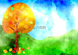 水彩,漆,畫
