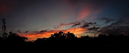 日落,天空,景觀