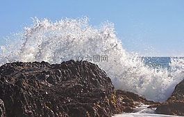 巖,沖浪,噴霧